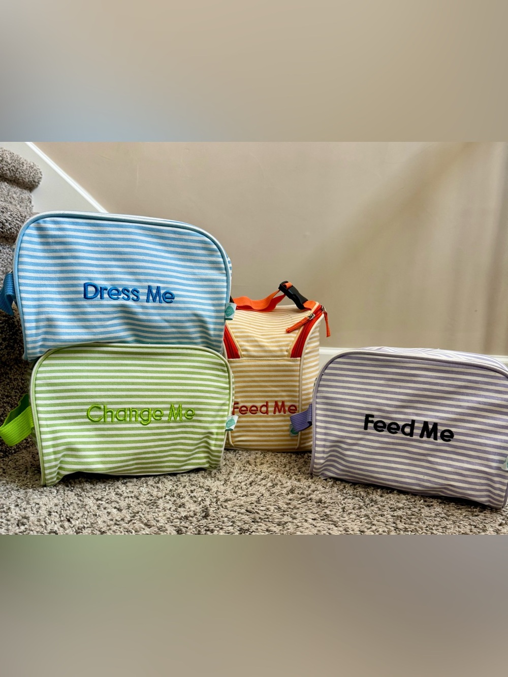 Easy Baby Organizer Pouches - Dress Me, Change Me, Feed Me, set of 4